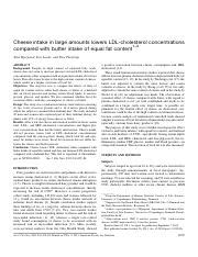 Cheese.pdf - Cheese intake in large amounts lowers LDL-cholesterol concentrations compared with ...