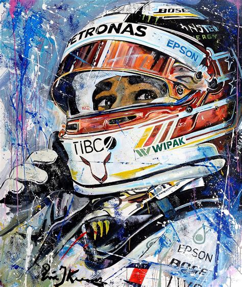 Lewis Hamilton art painting by Formula 1 artist Eric Jan Kremer | F1 art, Racing art, Motorsport art