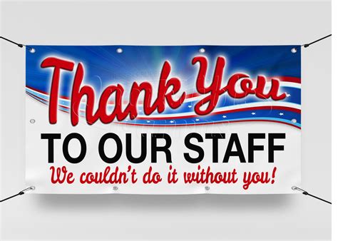 Thank You Staff Vinyl Banner Outdoor Staff Recognition - Etsy