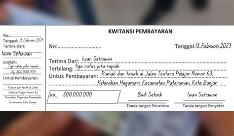 Contoh Kwitansi Jual Beli Rumah, 6 Hal Ini Wajib Ada