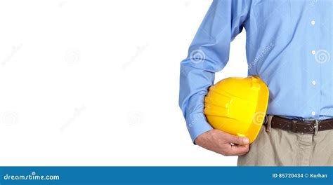 Construction Worker with Helmet. Stock Photo - Image of building ...