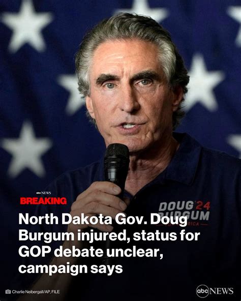 JUST IN: North Dakota Gov. Doug Burgum's status for tonight's GOP primary debate is unclear ...