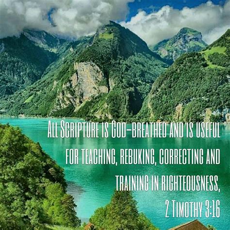 "All Scripture is God-breathed and is useful for teaching, rebuking, correcting and training in ...