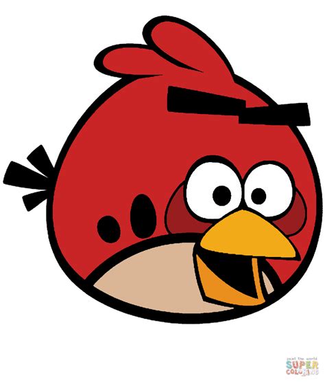 Red Angry Bïrd Colorïng Page Free Prïntable Colorïng Pages - Angry Birds fan Art (44146651) - fanpop