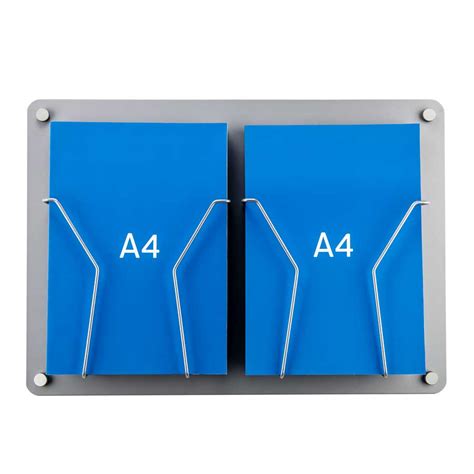 A4 Leaflet Display - Double Pocket with Aluminium Wall Fixings.