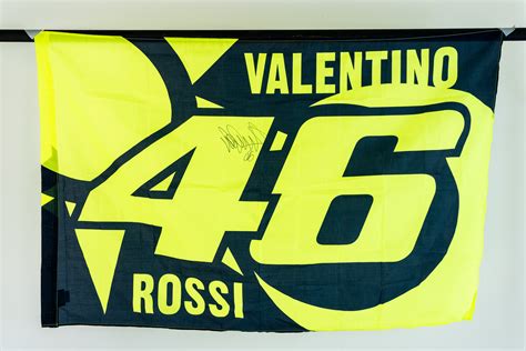 Valentino Rossi Signed Official VR46 Merchandise Flag - CharityStars