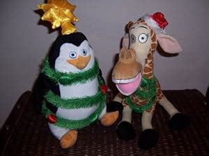 Amazon.com: Merry Madagascar Melman and Skipper Large Christmas Plush ...