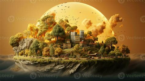 AI generated 3d illustration about global warming for poster background ...