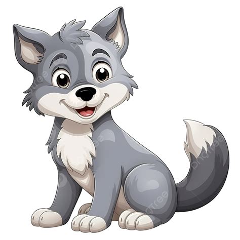 Lindo Lobo En Dibujos Animados PNG ,dibujos Animal, Dibujos Animados, Bebé PNG Imagen para ...