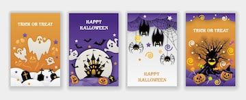 Premium Vector | Happy Halloween Vector Background Illustration Set.