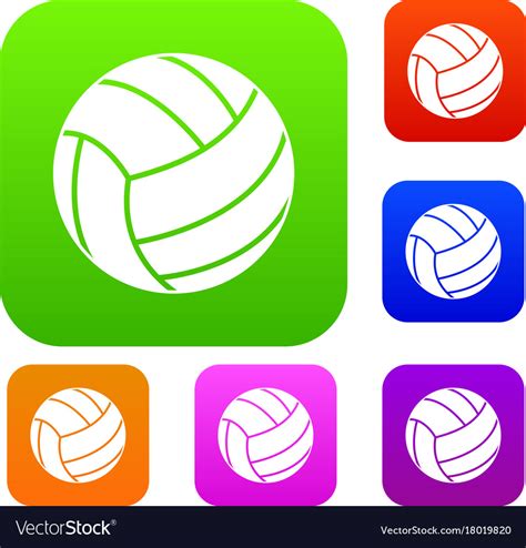 Black volleyball ball set color collection Vector Image