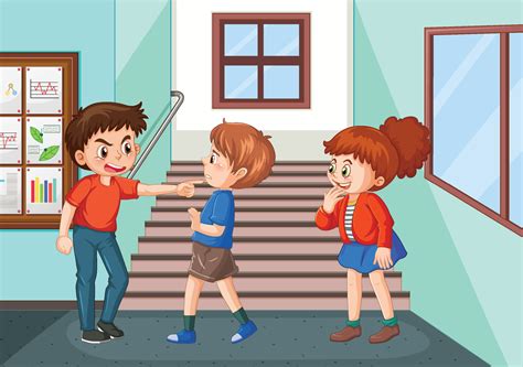 Bullying kids school scene 12404279 Vector Art at Vecteezy