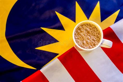 Malaysian Breakfast - Teh Tarik on Malaysia Flag. Teh Tarik is U Stock Photo - Image of ...