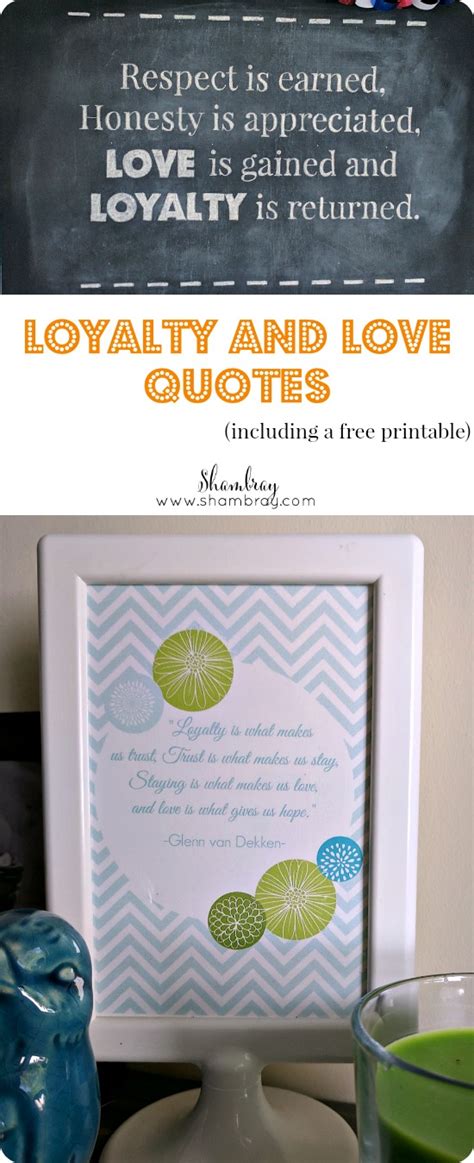 Shambray: Loyalty and Love Quotes - including a free printable