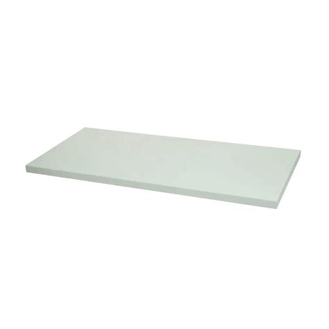 14"W x 48"L Wooden Melamine Shelf with White Melamine Finish