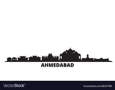 India ahmedabad city skyline isolated Royalty Free Vector