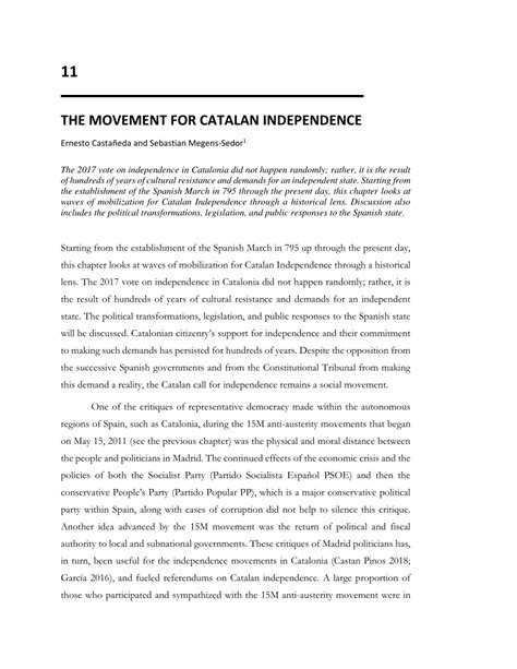 (PDF) The Movement for Catalan Independence