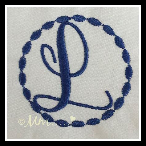 Circle Monogram Letter L machine embroidery design download 4x4