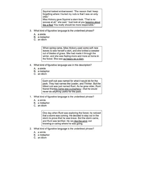 Interpreting Figurative Language Worksheets | Language Worksheets