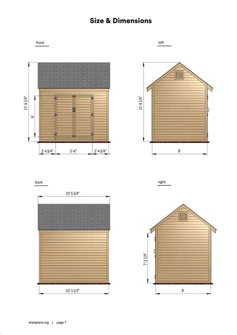 Shed Plans 8x10 DIY Modern Gable Storage Shed PDF - Etsy