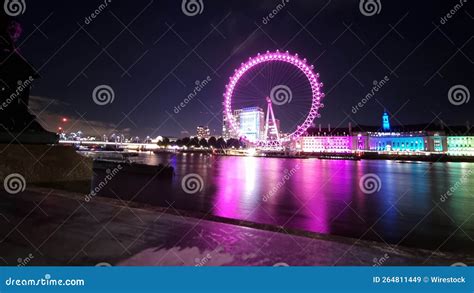 The London Eye at Night editorial stock image. Image of business ...