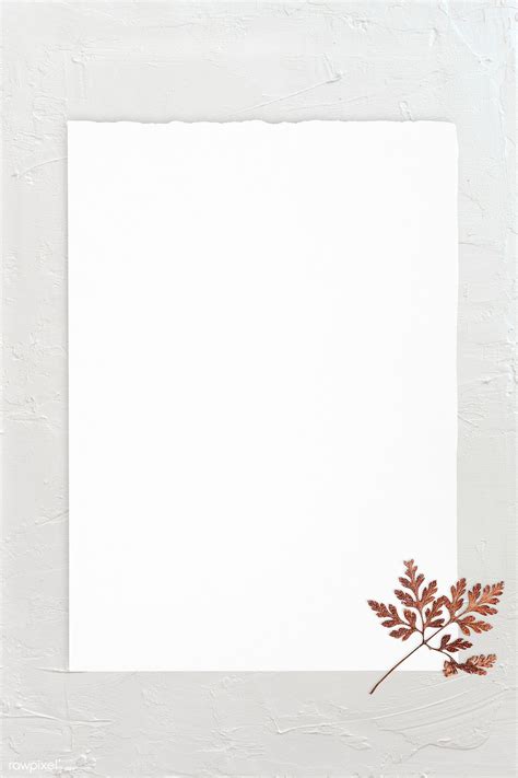 Download premium psd of Blank white paper template with dry leaf 1201827 | Paper wallpaper, Dry ...