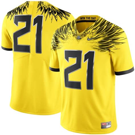 Men's Nike #21 Yellow Oregon Ducks Limited Football Jersey | Official Oregon Ducks Shop