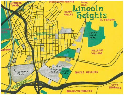 A map of Lincoln Heights and surrounding Eastside neighborhoods that I made for a CAFAM Members ...