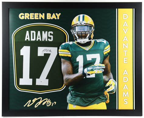 Davante Adams Signed 35x43 Custom Framed Jersey Display (Beckett COA) | Pristine Auction