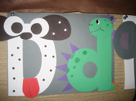 "Dd" Letter of the week art project: dog & dinosaur | Letter a crafts ...