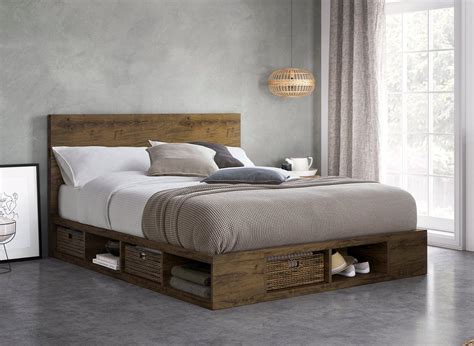 Wilkes Wooden Storage Bed Frame 5’0 King OAK | Bed Sava