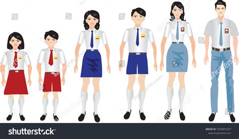 Indonesian School Uniform Set Vector Stock Vector (Royalty Free ...