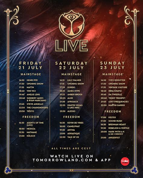 Tomorrowland 2023 | Weekend 1 | Livestream Schedule : r/festivals