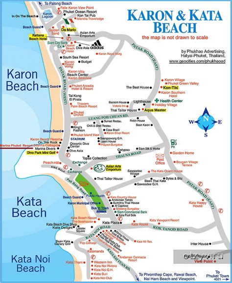 Map of Karon and Kata beaches Phuket map