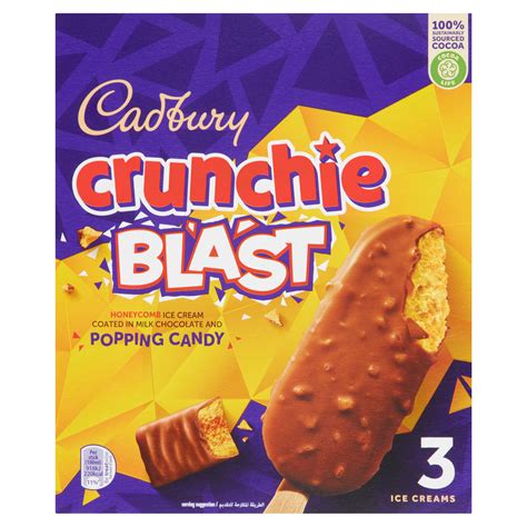 Cadbury Crunchie Blast Ice Creams 3 x 100ml (300ml) | Ice Cream Cones, Sticks & Bars | Iceland Foods