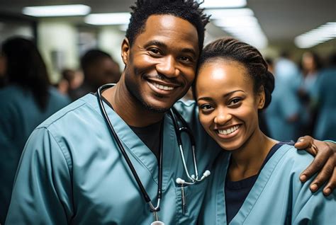 Premium AI Image | AfricanAmerican nurses smiling and dressed in ...