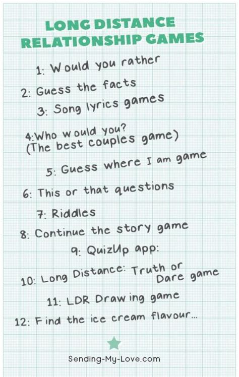 Long distance relationship games to play. Enjoy these LDR couple games ...