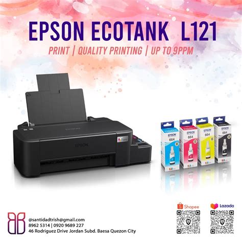 Epson L121 Ink Tank Printer (Print, Ink Tank System, 664 Ink) 121 ...