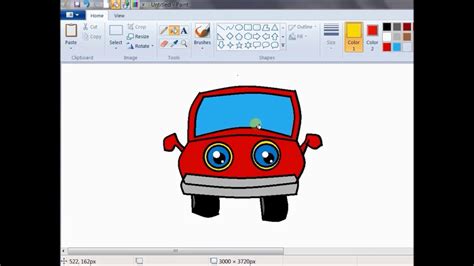 How to draw a cute car in ms paint | Ms paint, Diy canvas art painting, Black and white art drawing