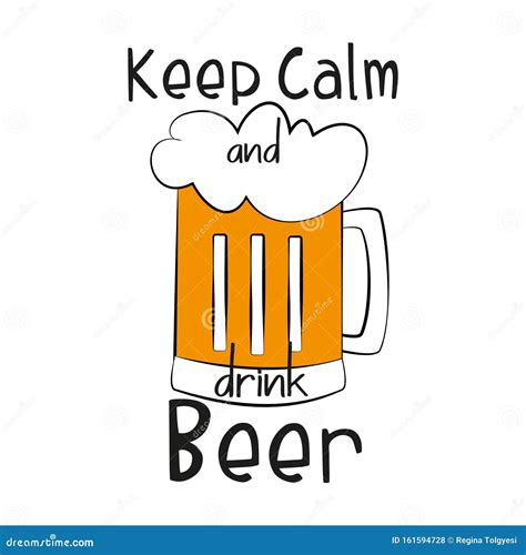 Keep Calm and Drink Beer, Funny Text Saying with Colorful Beer Mug ...