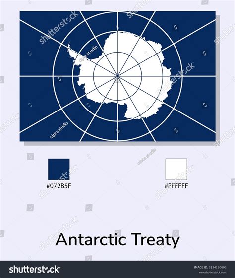 Vector Illustration Antarctic Treaty Flag Isolated Stock Vector ...