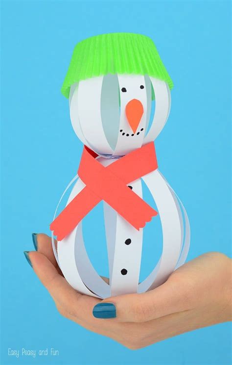 Paper Snowman Craft | Fun arts and crafts, Winter crafts for kids, Winter crafts