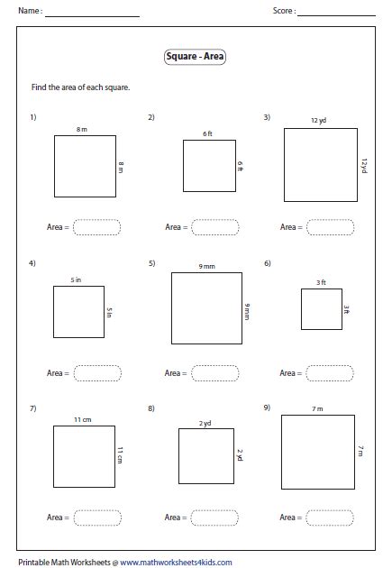 Area Of Rectangles Worksheet Pdf