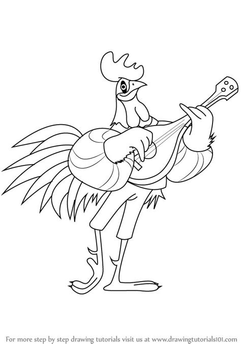 Learn How to Draw Alan-a-Dale the Rooster from Robin Hood (Robin Hood ... | Disney coloring ...