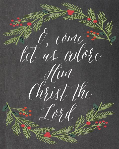 O, Come Let Us Adore Him Christmas Free Printable