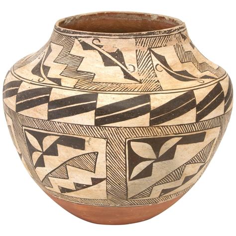 Antique Southwestern Native American Pottery Jar, Acoma 'Pueblo,' 20th ...