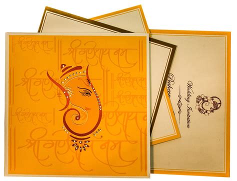 Ganesha Themed Wedding Cards with Hindu Shlokas | Hindu wedding invitations, Wedding invitation ...