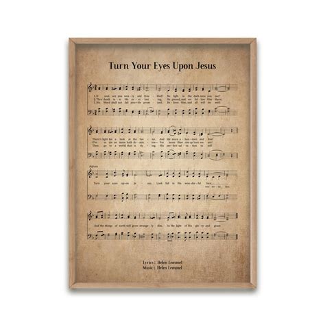 Turn Your Eyes Upon Jesus Vintage Hymn Wall Art Print Biblical - Etsy