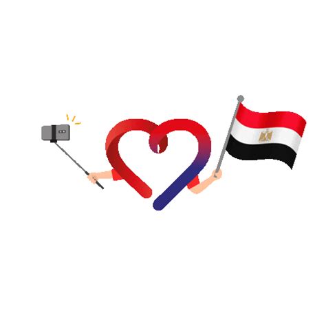 Egypt Flag Heart Sticker by AnexTourUkraine for iOS & Android | GIPHY