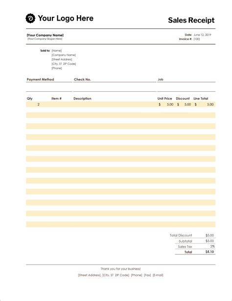 14 Free Receipt Templates - Download For Microsoft Word, Excel, And Google Sheets